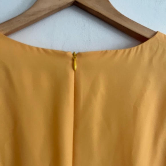 Eliza J Yellow Puff Sleeve Ruffle Flare Tiered Mini Dress - Picture 6 of 7